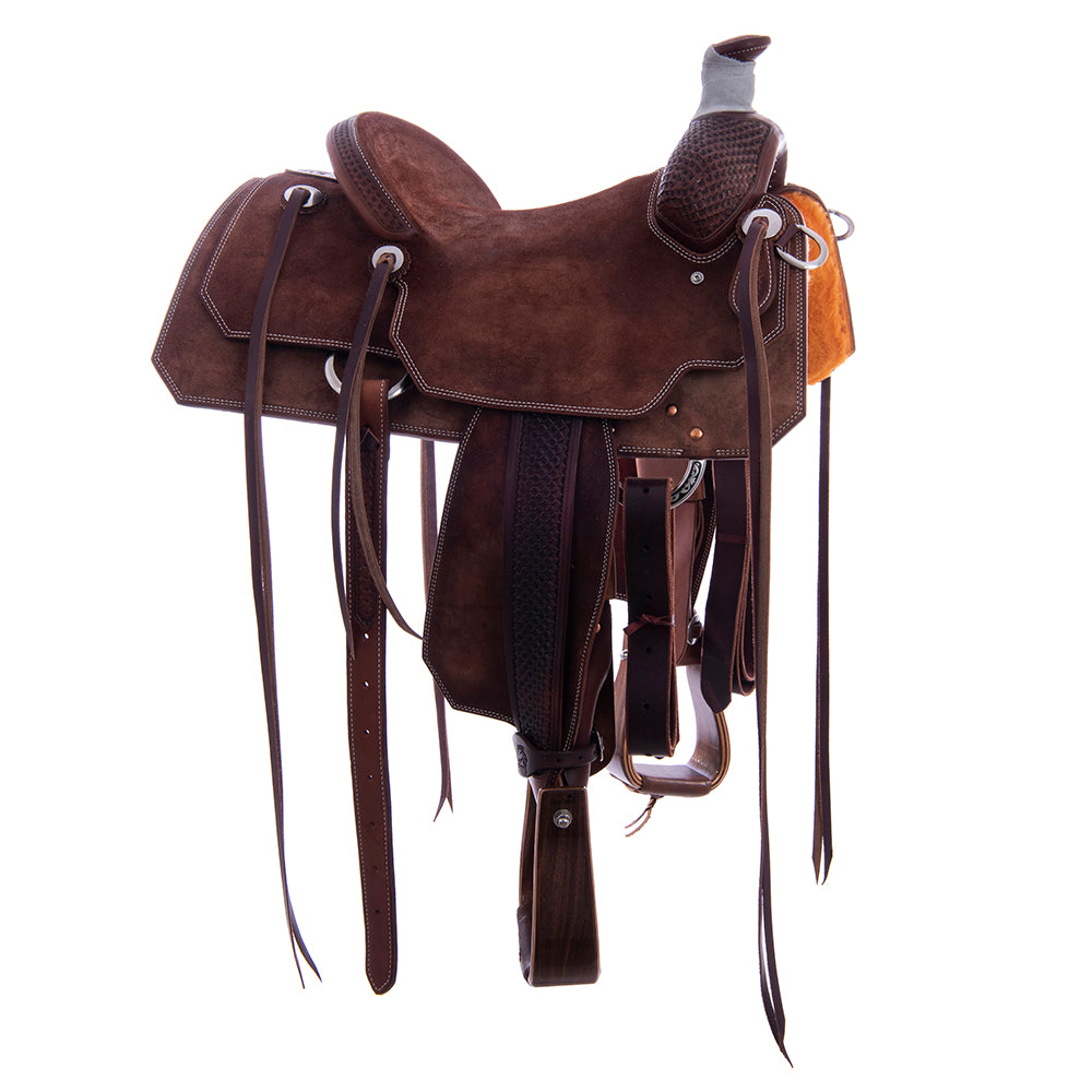 Burns Chocolate SO/RO Ranch Roper - Notched - 1/8 Waffle - Inskirt
