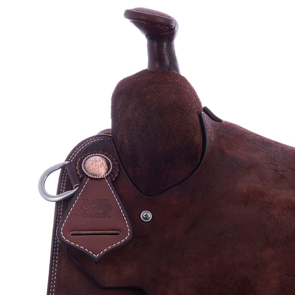 Burns Rope Saddle Chocolate RO - Notched - No Tooling - Cheyenne - Single Skirt