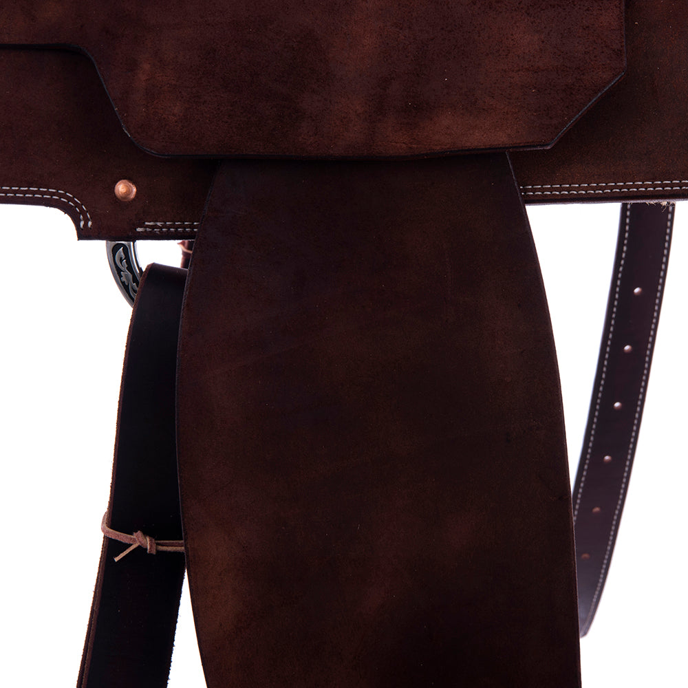 Burns Rope Saddle Chocolate RO - Notched - No Tooling - Cheyenne - Single Skirt