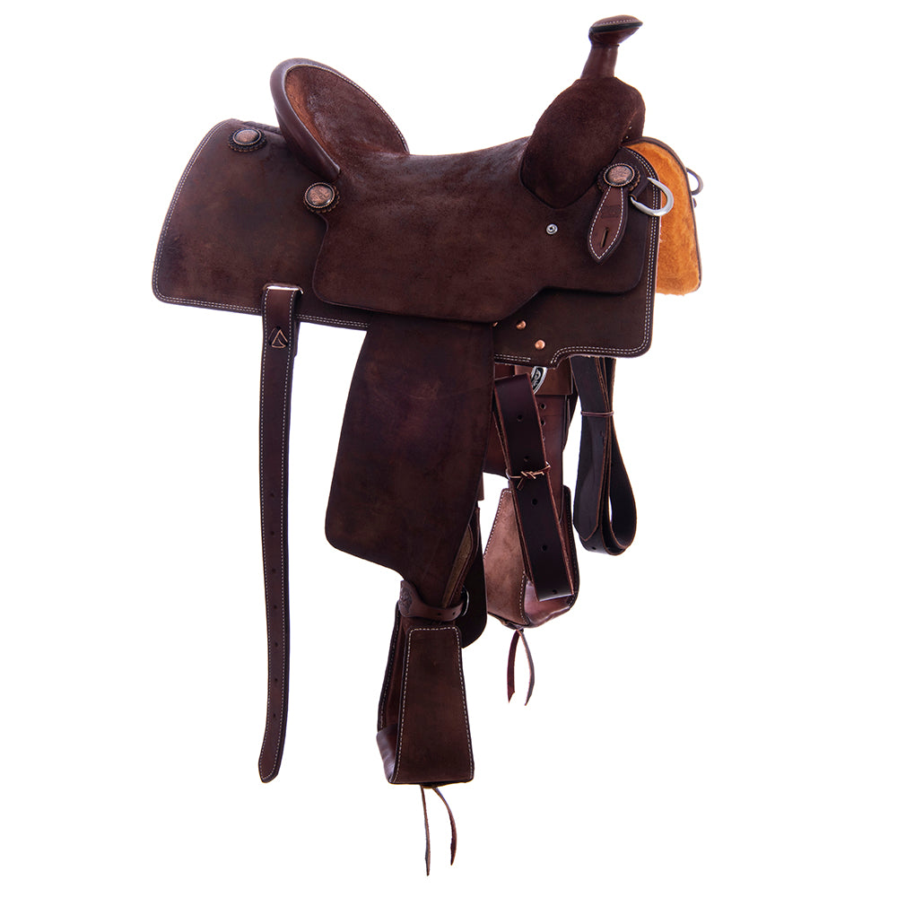 Burns Rope Saddle Chocolate RO - Semi Square - No Tooling - Standard - Single Skirt