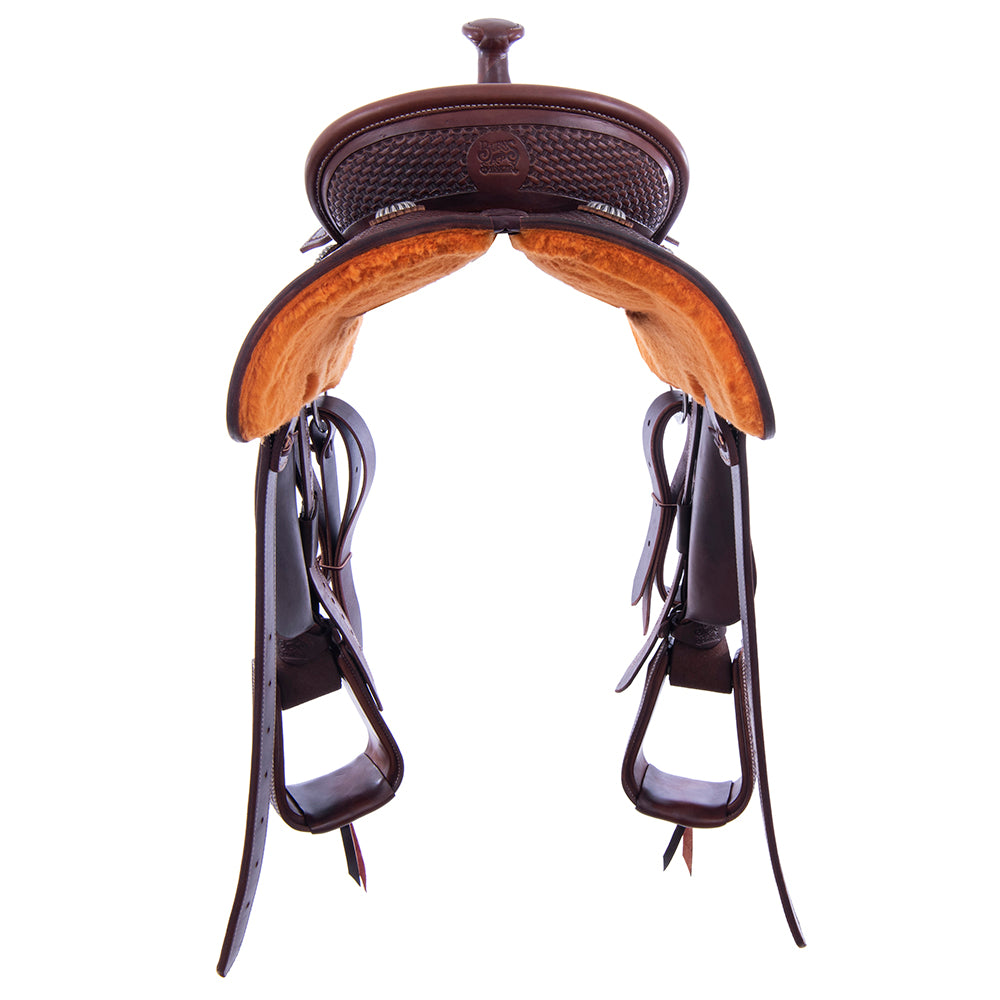 1/2 Chocolate Roughout Smooth Rope Saddle - Conventional Skirts, 1/2 Basket, Pencil Roll