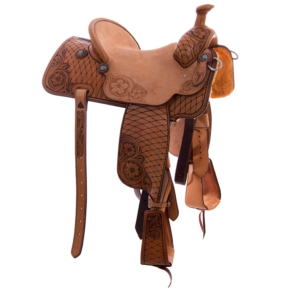 Burns 3/4 Russet SO 1/4 Antique Russet RO - Conventional - Geo/Floral with Old World Cross/DDaisy -