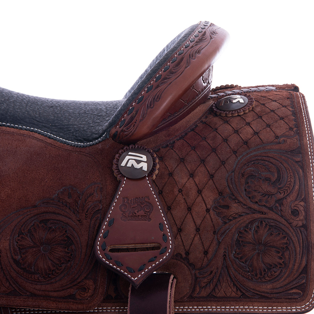 1/8 Chocolate SO 7/8 RO Ranch Versatilty Saddle - Semi Square - Bk BS Bead Line 3/4 Old World WYO -