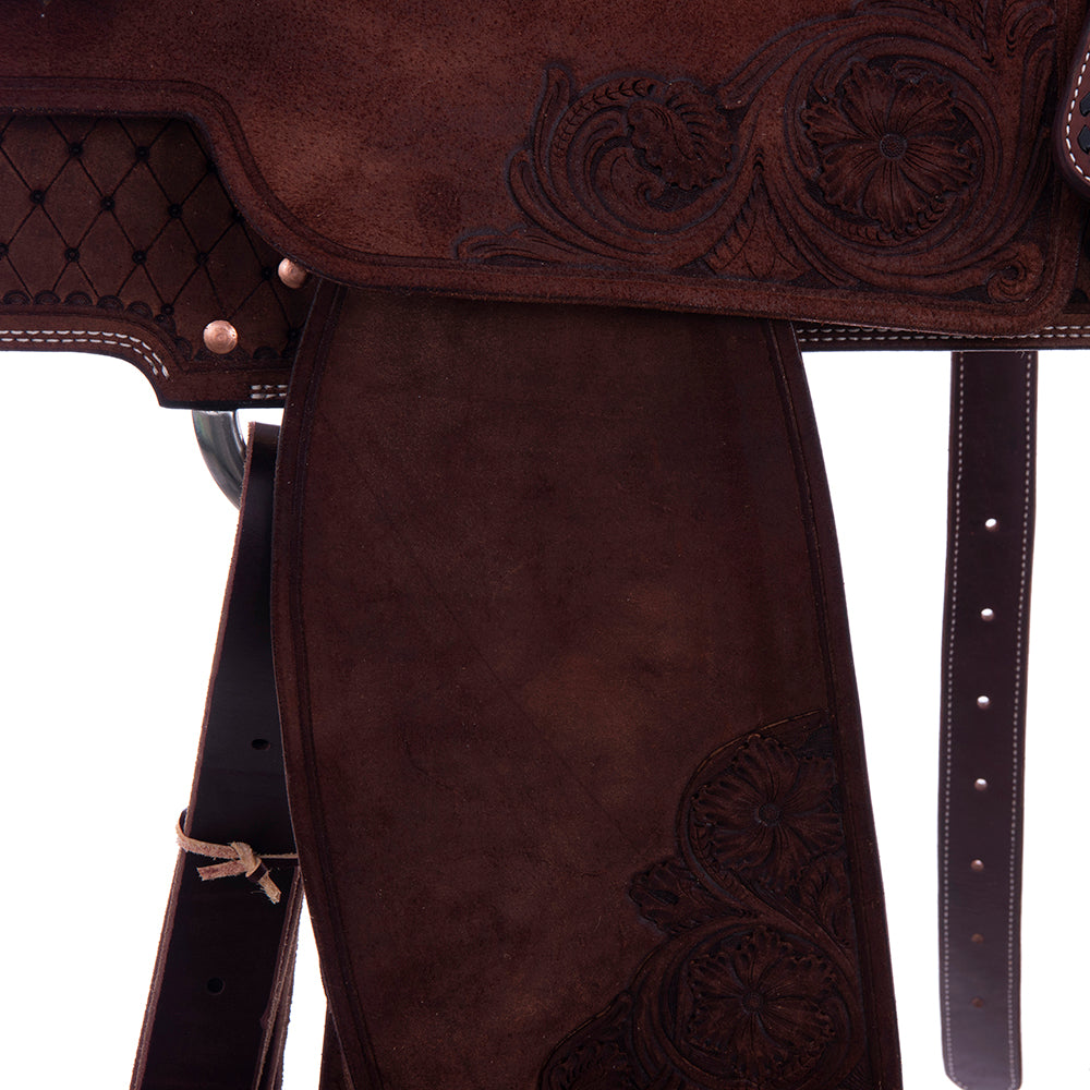 1/8 Chocolate SO 7/8 RO Ranch Versatilty Saddle - Semi Square - Bk BS Bead Line 3/4 Old World WYO -