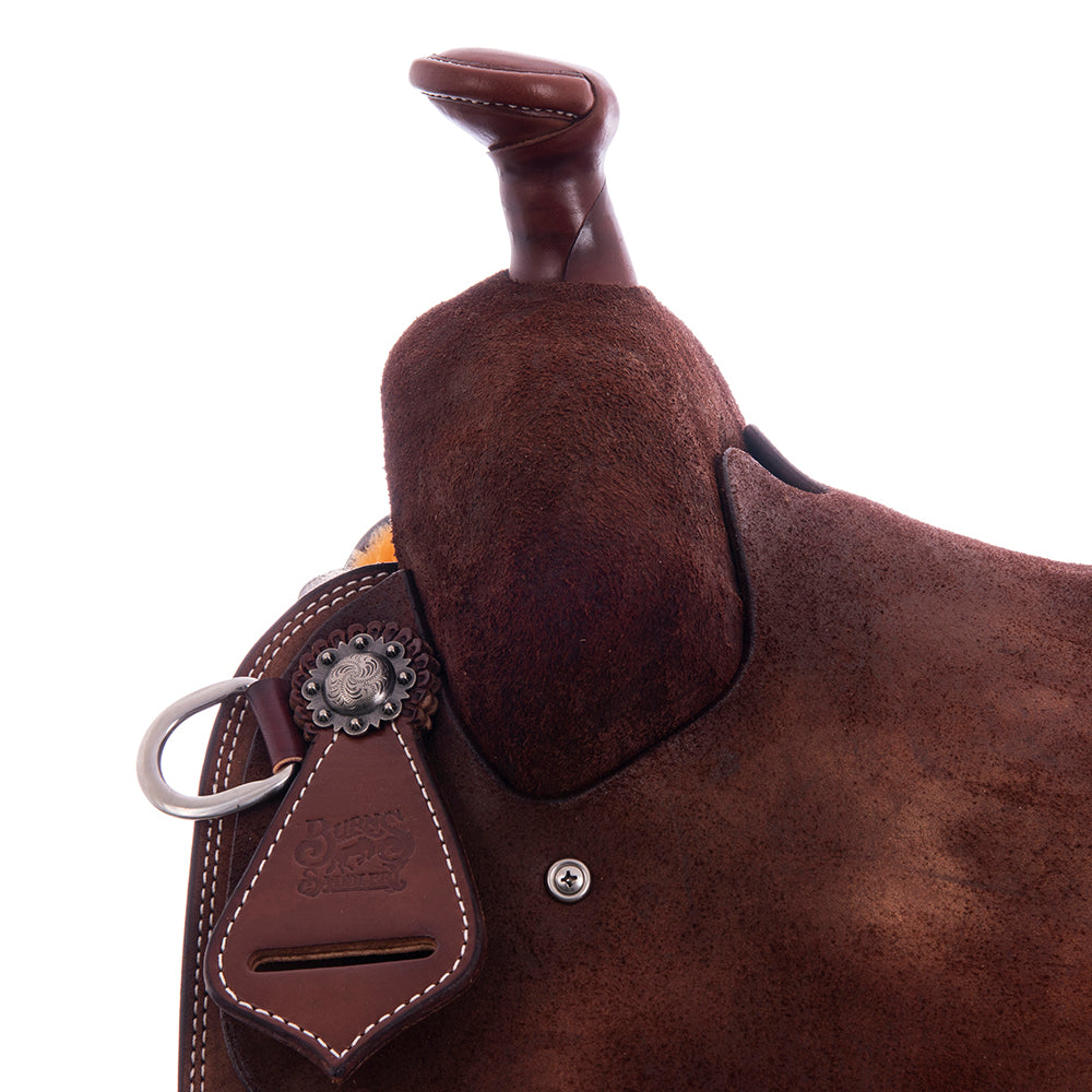 Chocolate RO Team Rope Saddle - Conventional - Cheyenne - Black Smooth Gator Inlay