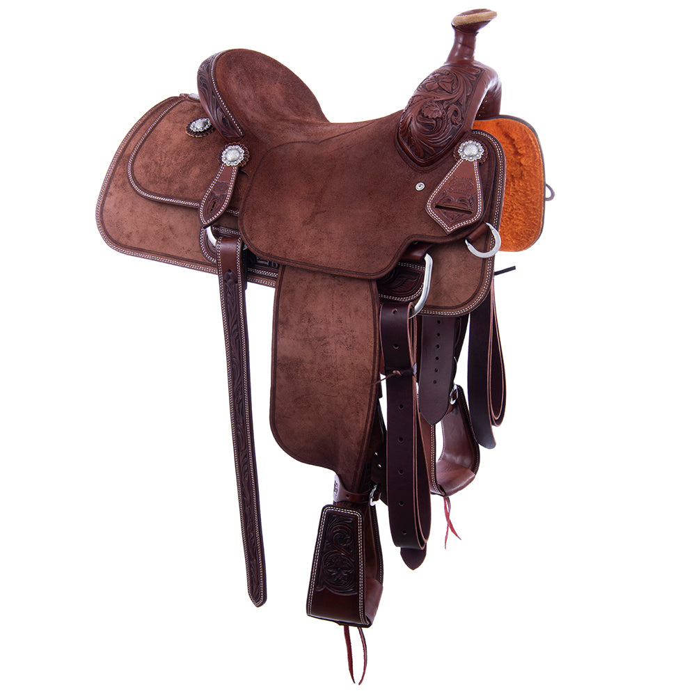 Burns Rope Saddle 1/8 Chocolate SO 7/8 RO - Conventional - Bead Line Border 1/8 DDaisy - Cheyenne
