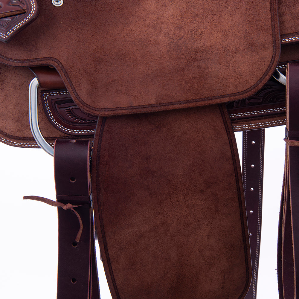 Burns Rope Saddle 1/8 Chocolate SO 7/8 RO - Conventional - Bead Line Border 1/8 DDaisy - Cheyenne
