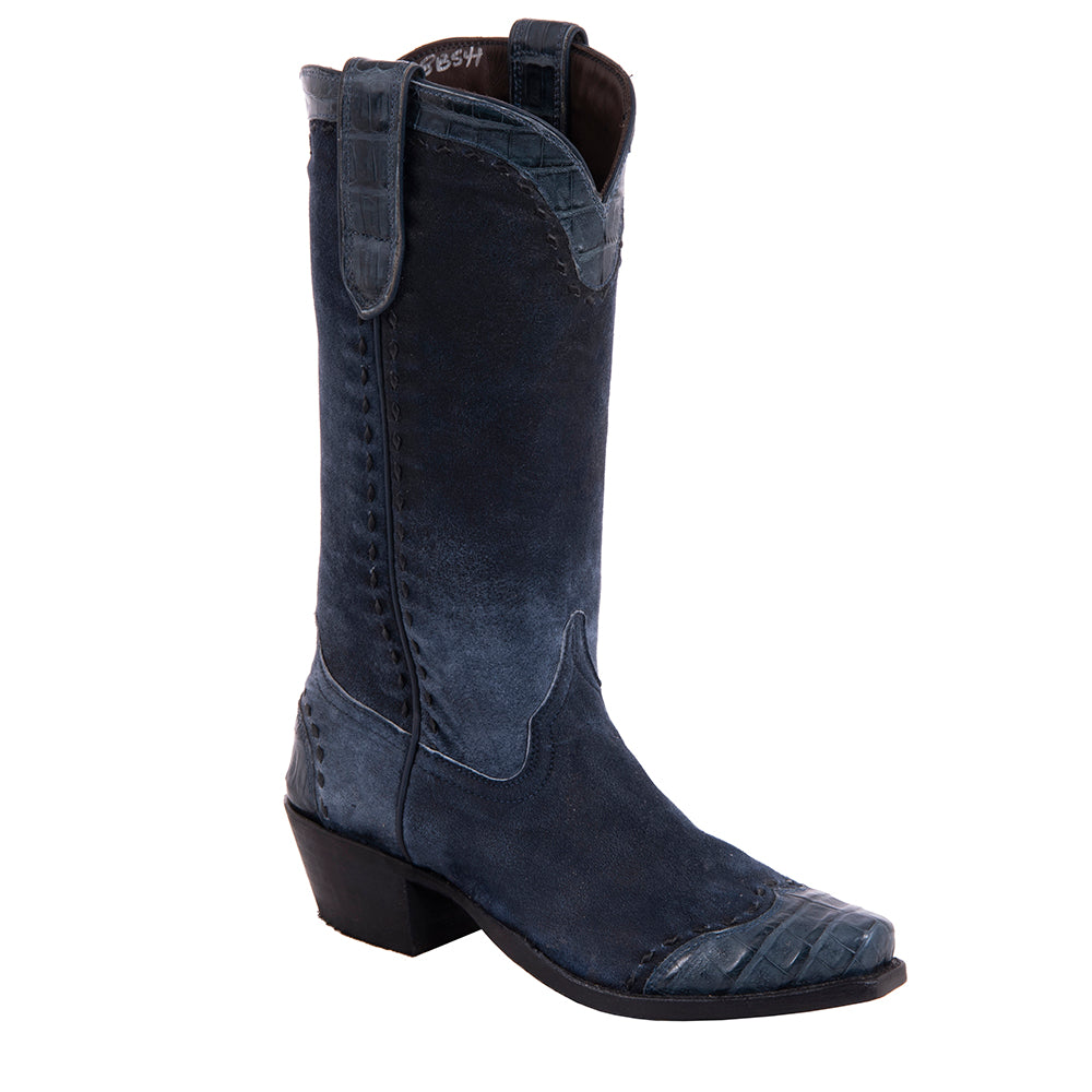 Ladies 13" Navy Break Navy Nile WT, HF, CL Full BS Cowboy