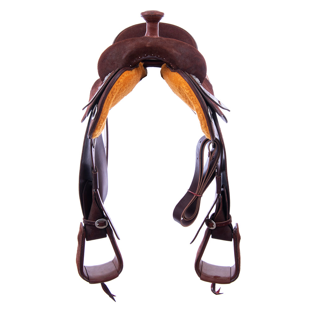 CHOCOLATE RO LIGHTWEIGHT VERSATILITY SADDLE- ROUND- SINGLE INSKIRT- CHEYENNE- HARD SEAT