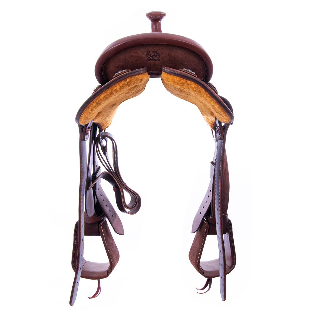 CHOCOLATE RO LIGHTWEIGHT VERSATILITY SADDLE- ROUND- SINGLE INSKIRT- CHEYENNE- HARD SEAT
