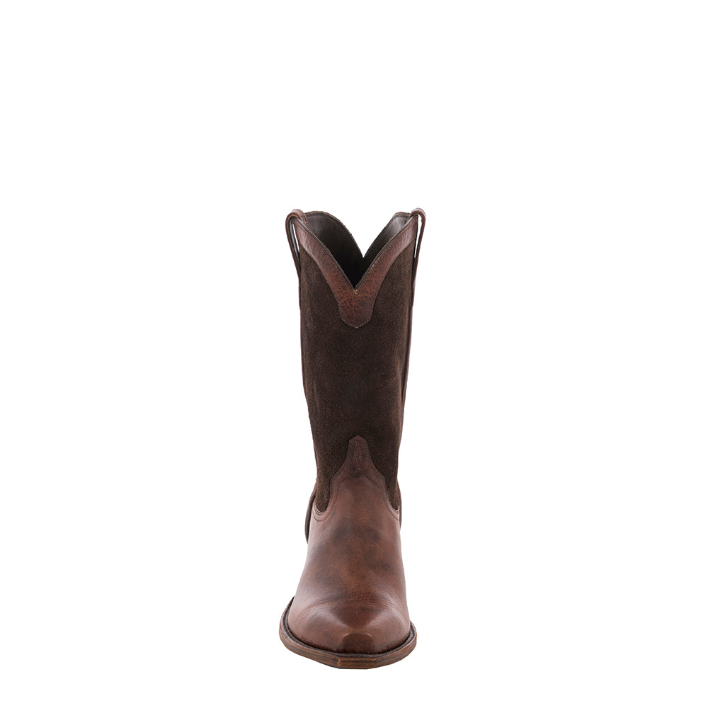 Mens Cowboy 12" Mocha Bison CH Moto RO Upper Covered Side Seam/Collar