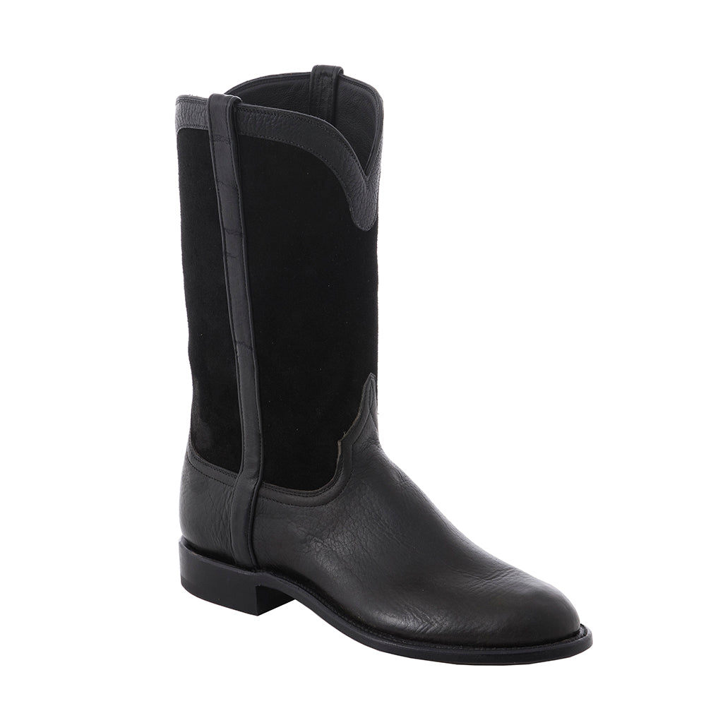 Men's Roper 12-2 Black Bison/Black RO Covered Side Seam