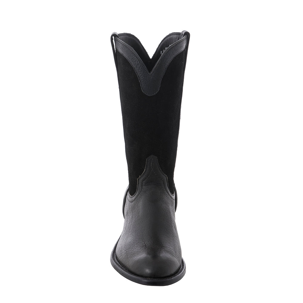 Men's Roper 12-2 Black Bison/Black RO Covered Side Seam