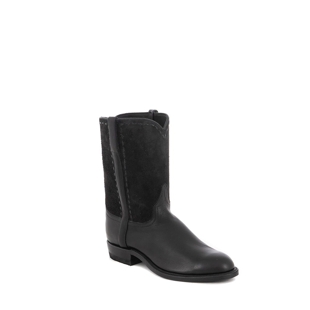 Men's Roper 10-1 Black Goat/Black Aniline RO Black Buckstitch Covered Side Seam