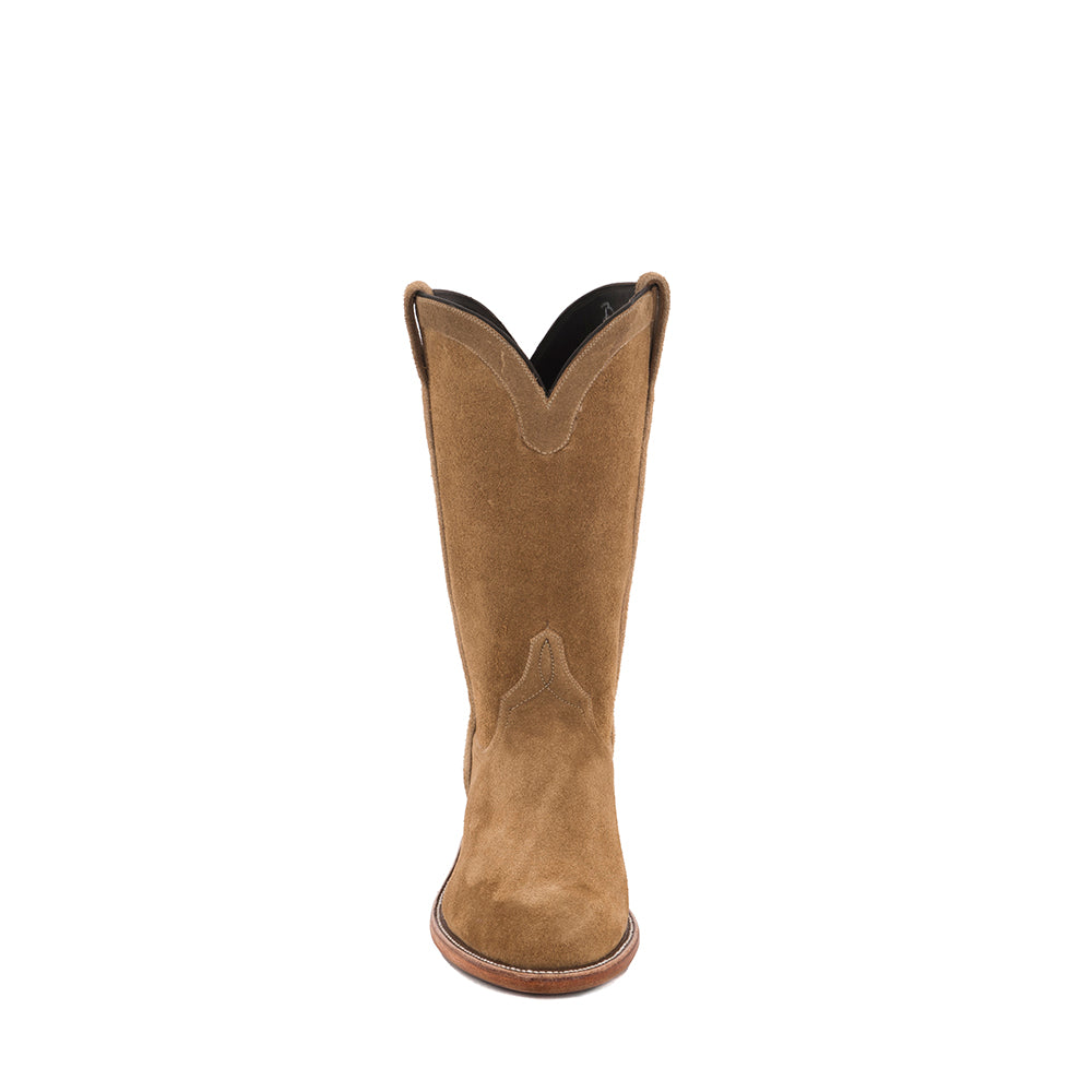 Men's 12" Tan Suede Roper Boot w/ Covered Side Seam