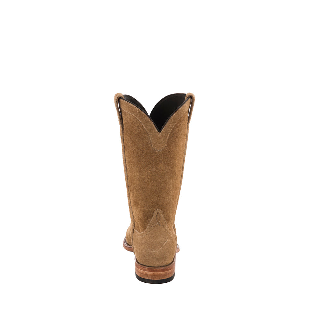 Men's 12" Tan Suede Roper Boot w/ Covered Side Seam
