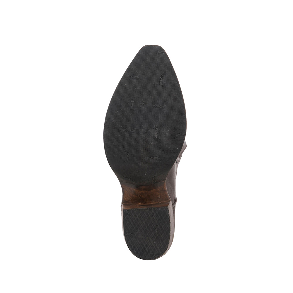 MEN'S BRN ANALINE COWBOY BOOT CORDED TOP