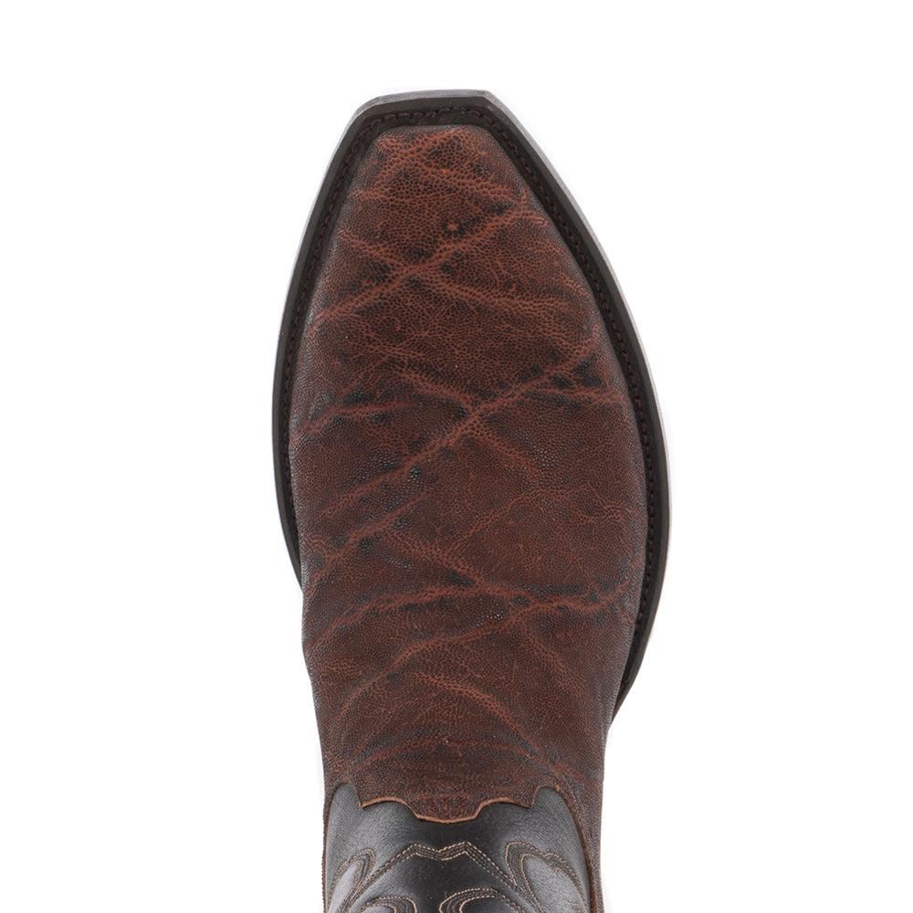 Men's Cowboy 12-2 Bark Elephant/Black Aniline Crown Stitch