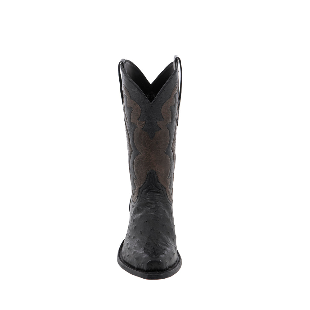 Men's BK Ostrich Grey Bison GP Inlay Cowboy Boot