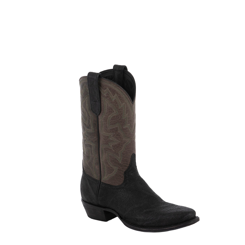 MEN'S BLACK ELEPHANT COWBOY BOOT GRAY BISON
