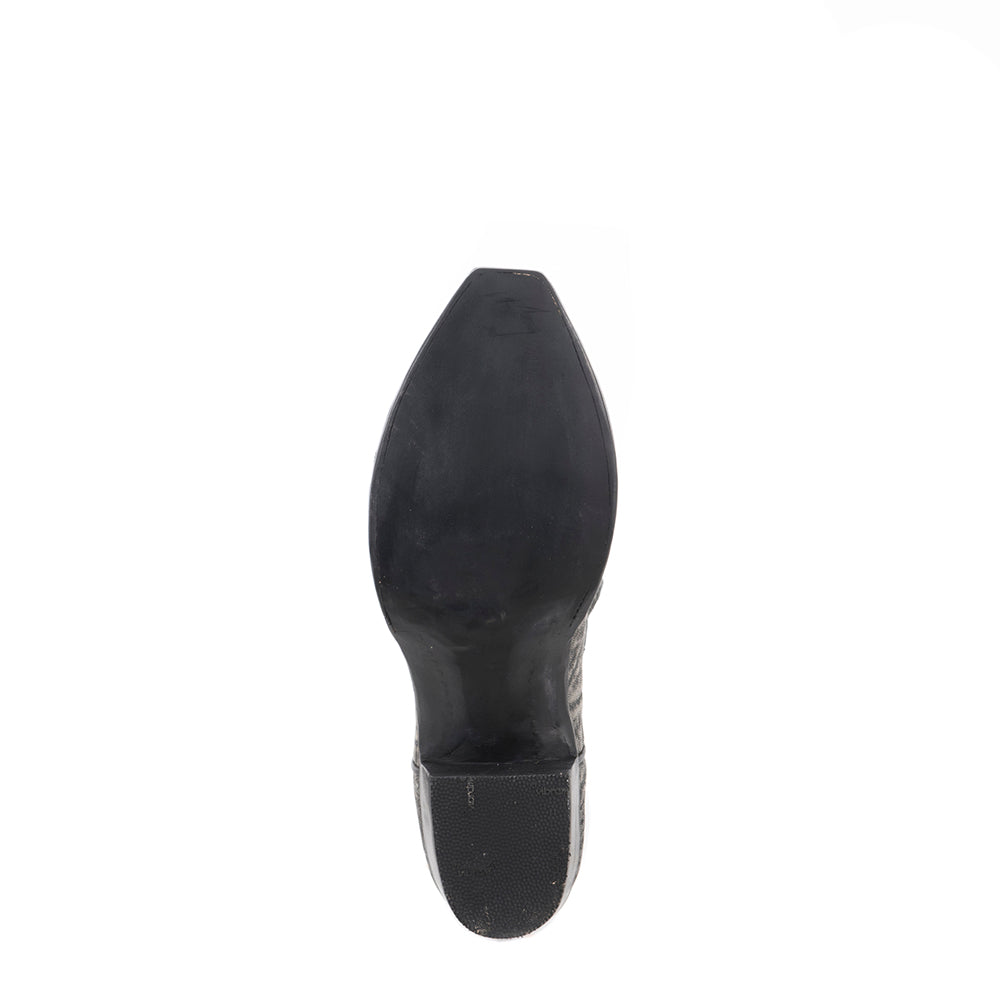 MENS GREY SAFARI ELEPHANT/ BLACK ANALINE COWBOY BOOT