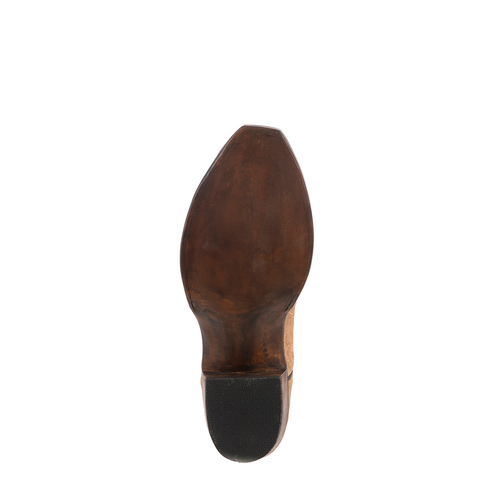 MENS TAN ELEPHANT/BROWN ANALINE COWBOY BOOT