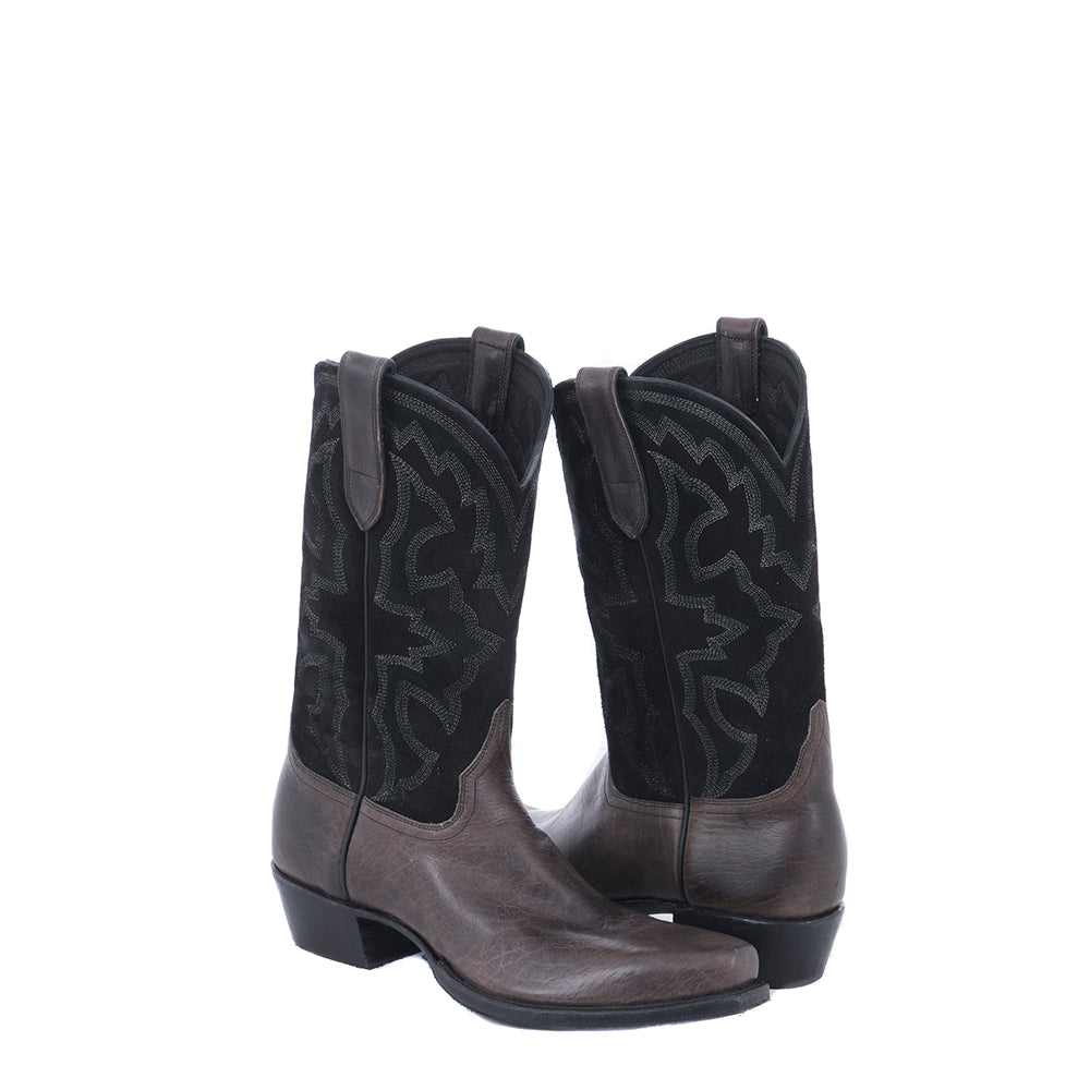 Men's Henry Grey Bison w/ Black Aniline RO Cowboy Boot