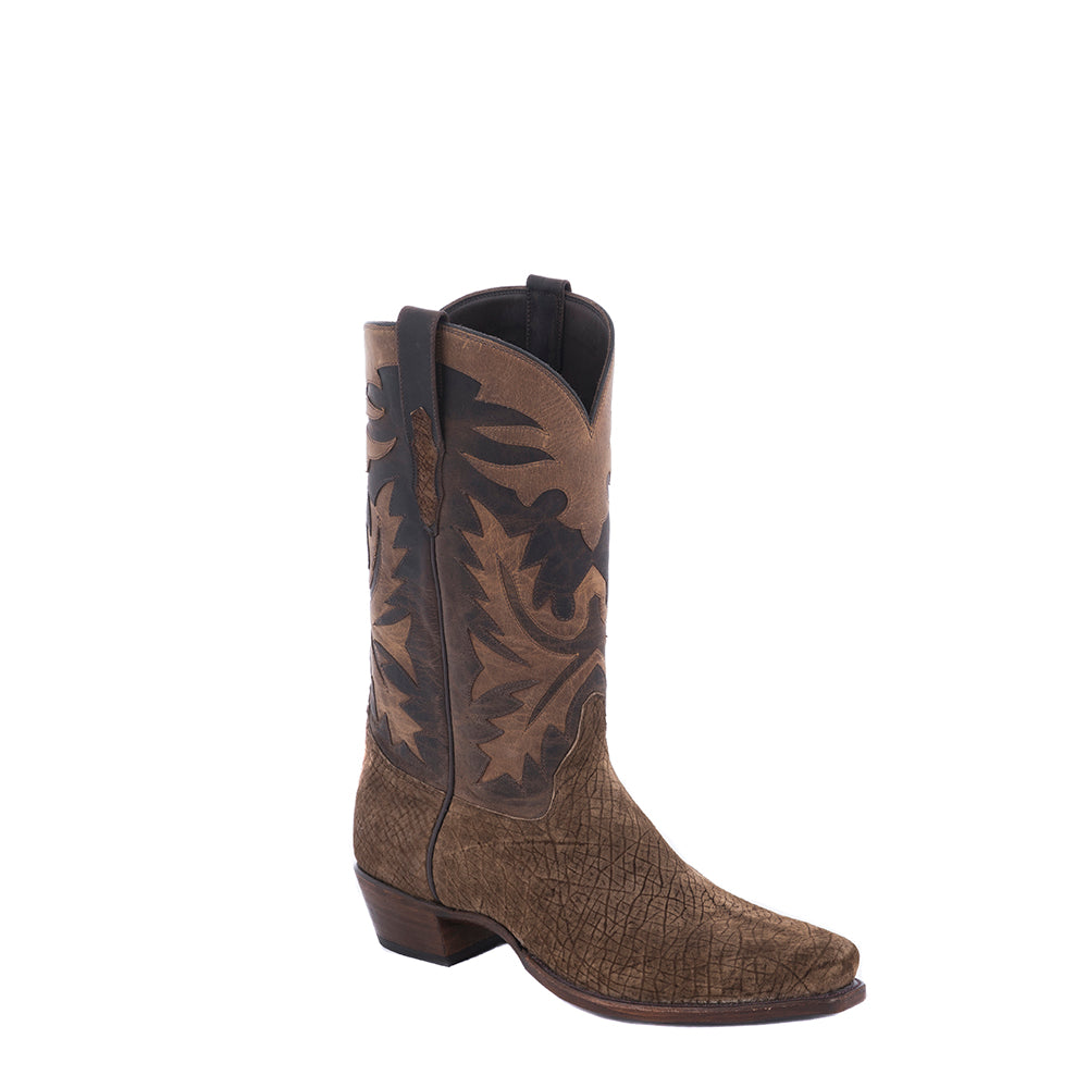 Men's Tan Hippo/Tobac Goat Fern Inlay Cowboy Boot