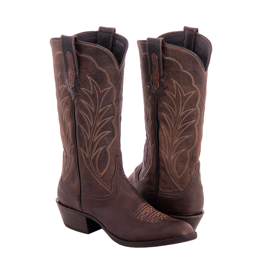 Ladies Cowboy 13-2 Tobac Goat Winn Stitch Toe Bug