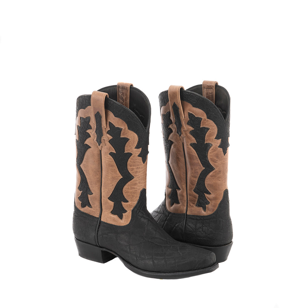 Men's Black Elephant Natural Horween Cowboy Boot