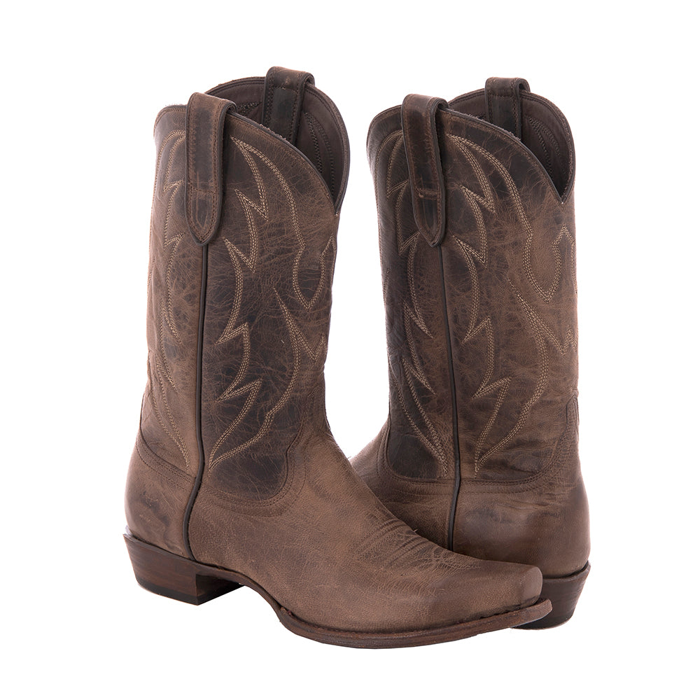 Men's Tobac Cowboy Boot w/ Stitched Top