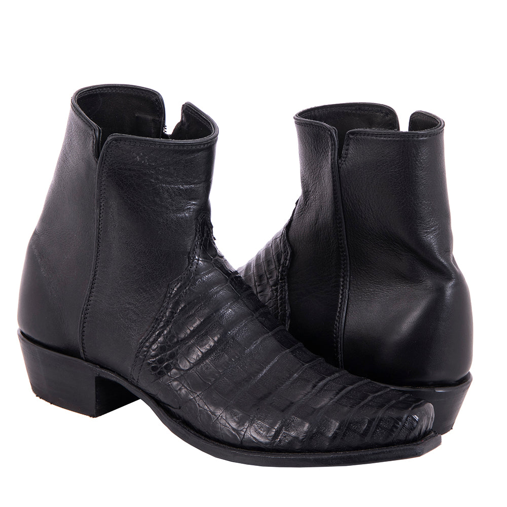 Men's Shorty Black Caiman Black Aniline