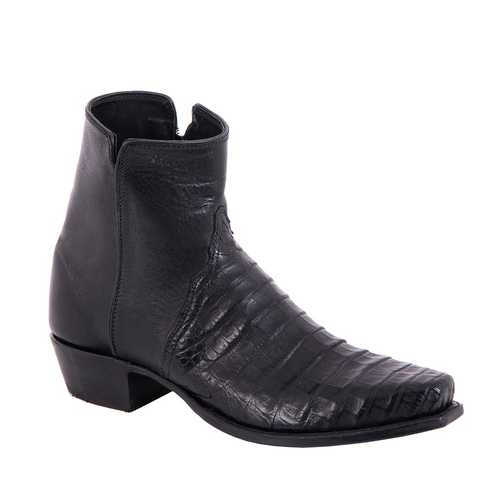 Men's Shorty Black Caiman Black Aniline