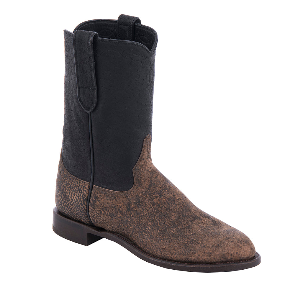 Men's 10" Tan Safari Giraffe Roper BK WT Hog