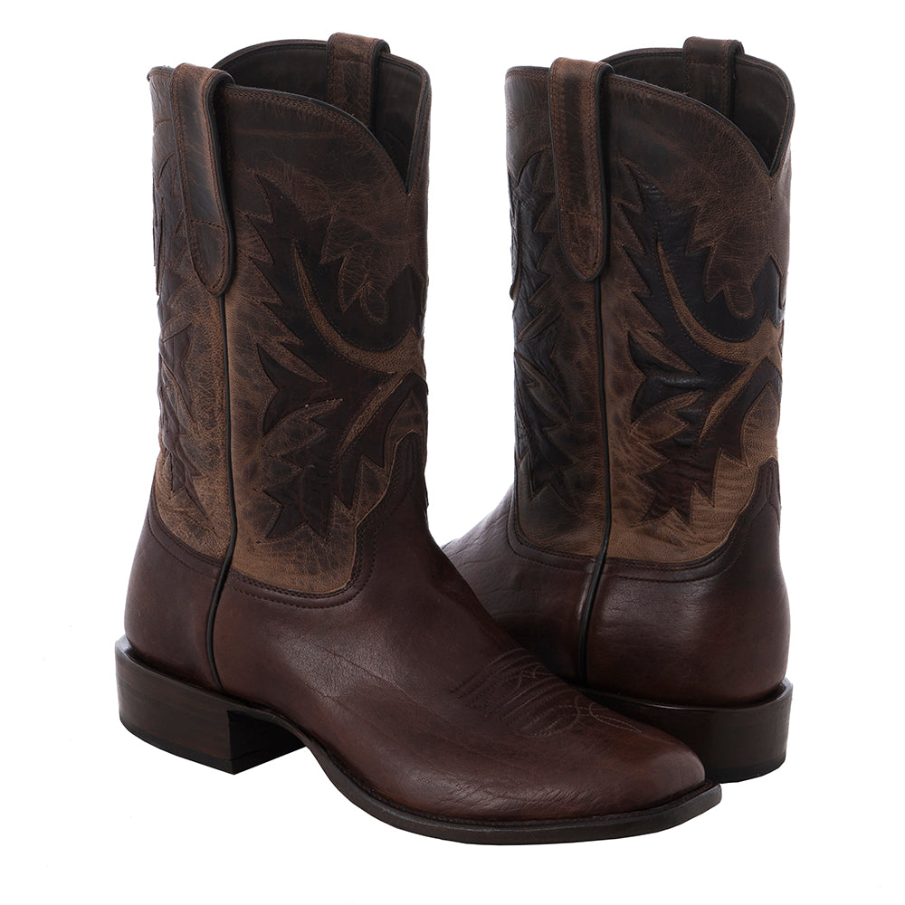 Men's Cowboy Mocha Bison Canella Goat Fern Inlay