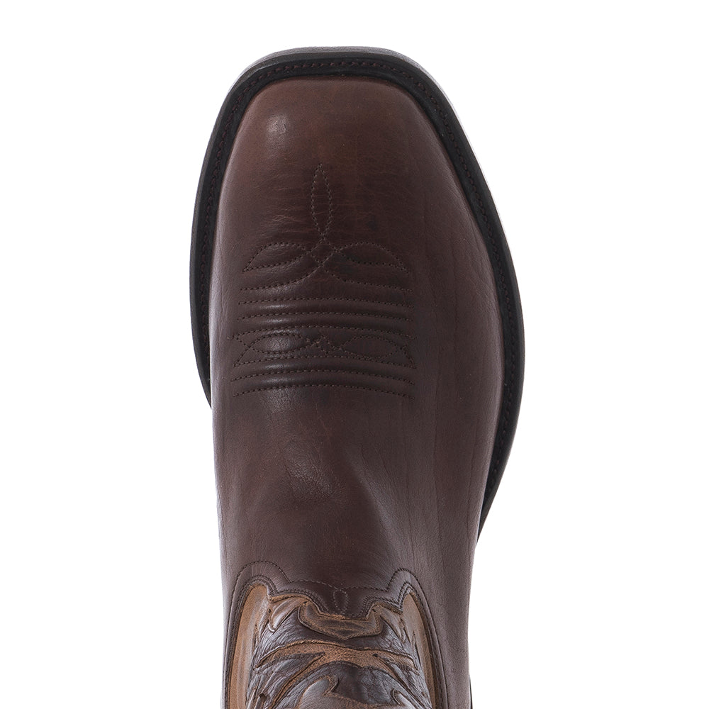Men's Cowboy Mocha Bison Canella Goat Fern Inlay