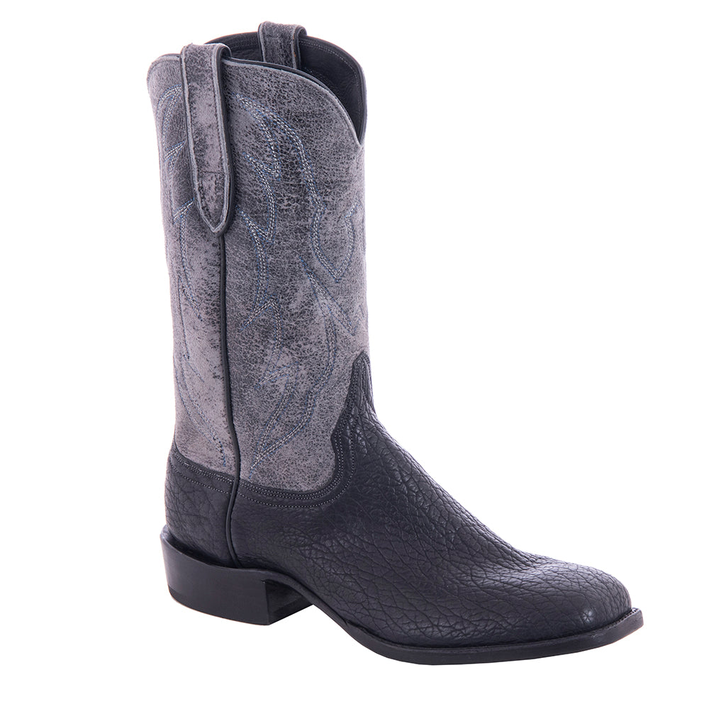 Men's Cowboy 12-2 Black Shark Grey Break Goat Crown Stitch