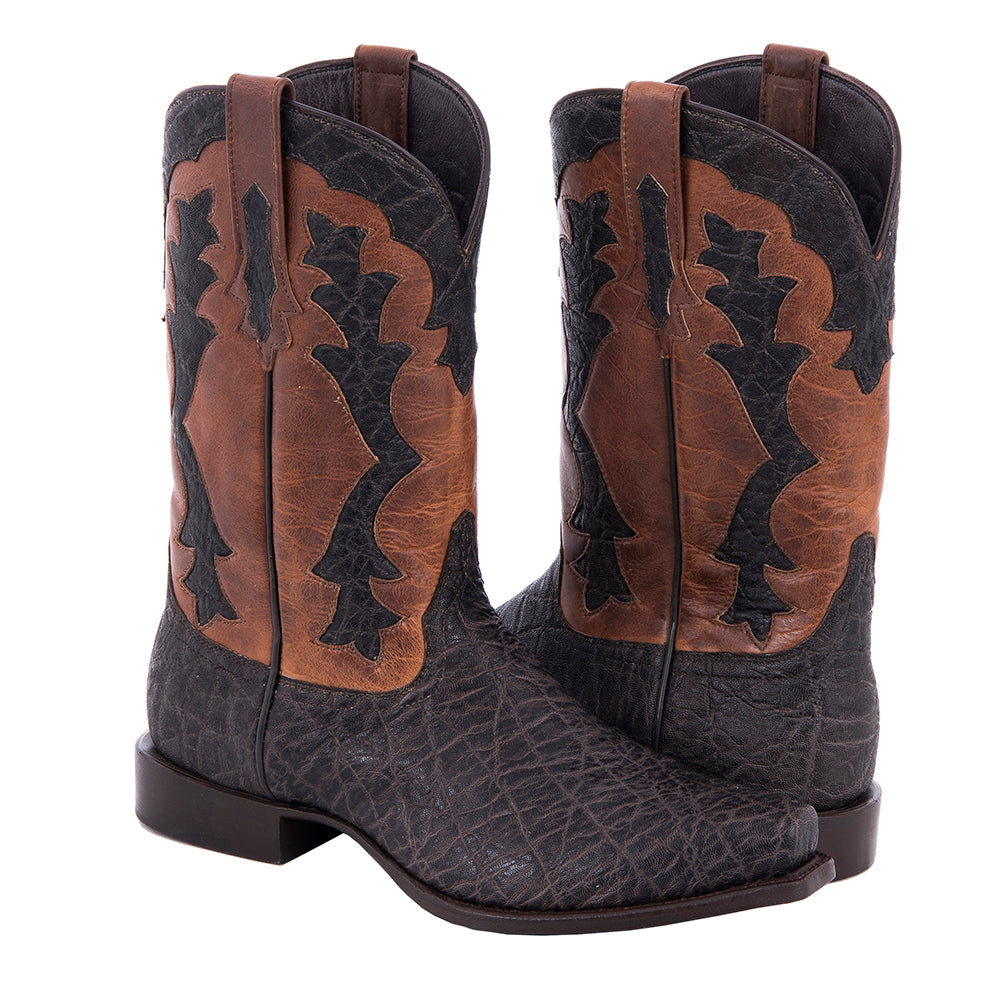 Men's Cowboy 12-2.5 Nicotine Elephant Cognac Bison GP Inlay Nic Elephant
