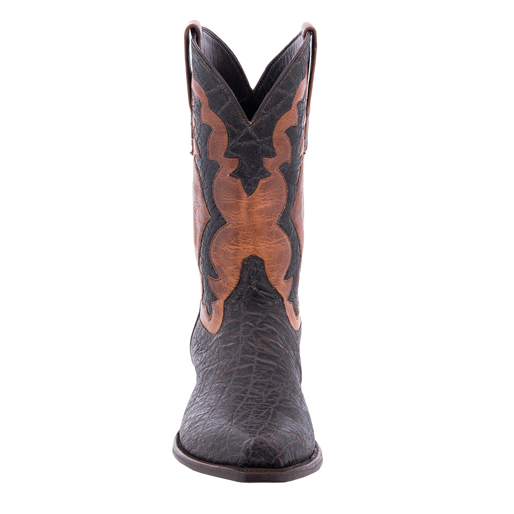 Men's Cowboy 12-2.5 Nicotine Elephant Cognac Bison GP Inlay Nic Elephant