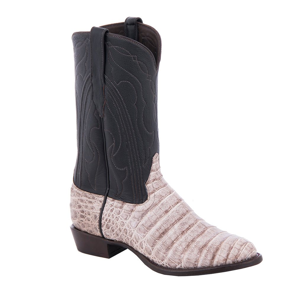 Men's Cowboy 12" Dark Natural Caiman Belly CH Moto Top