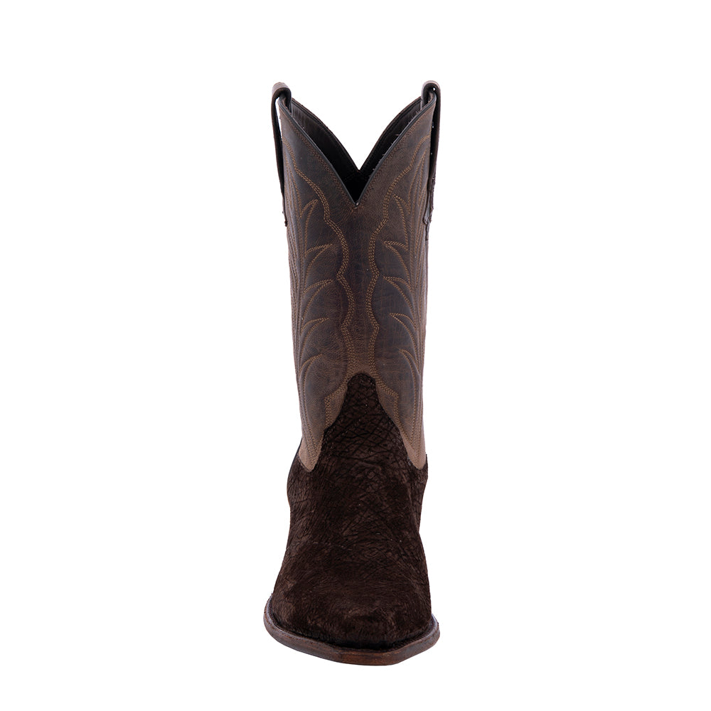 Men's Cowboy 12" Chocolate Hippo, Tobac Goat Winn Stitch