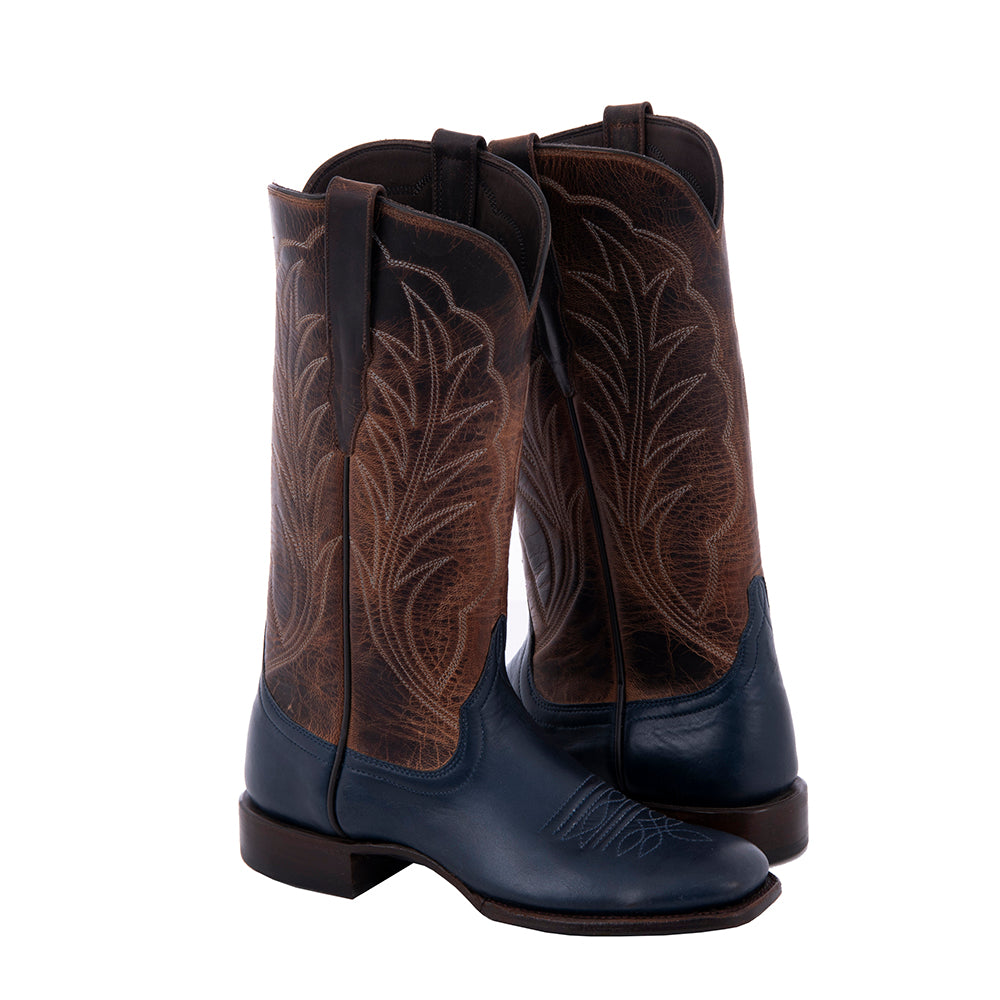 Ladies Cowboy 13" Indigo Diablo Canella Goat Winn Stitch