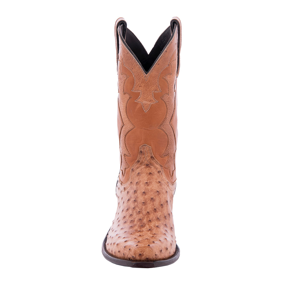 Men's 12" Cowboy Brandy BC FQ Ostrich GP Inlay