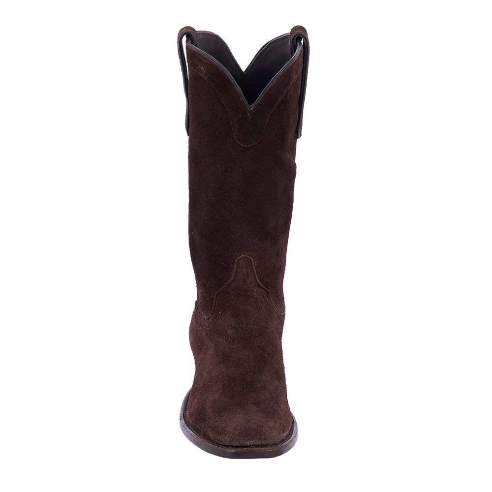 Ladies 12" Cowboy Chocolate Roughout