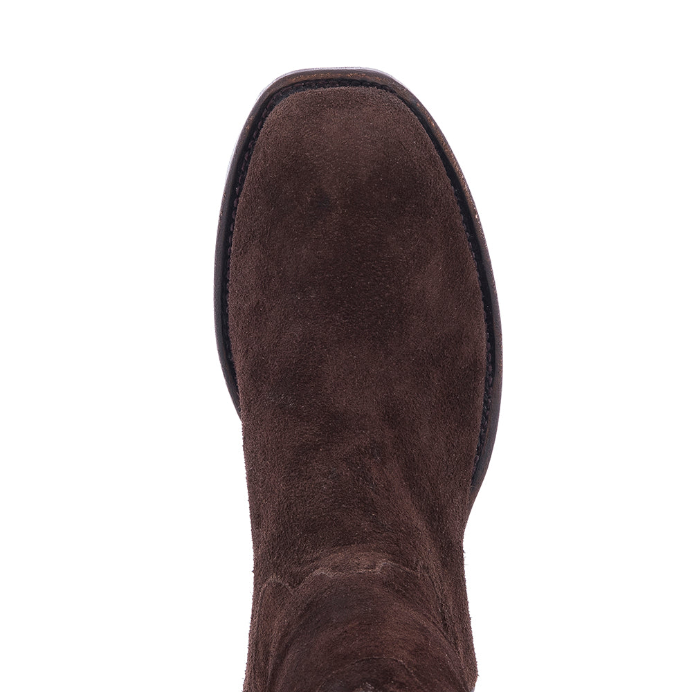 Ladies 12" Cowboy Chocolate Roughout