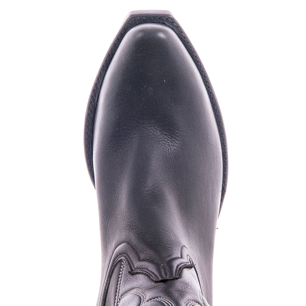 Ladies 13-2 Black Aniline White Winn Stitch No Bug Cowboy Boot