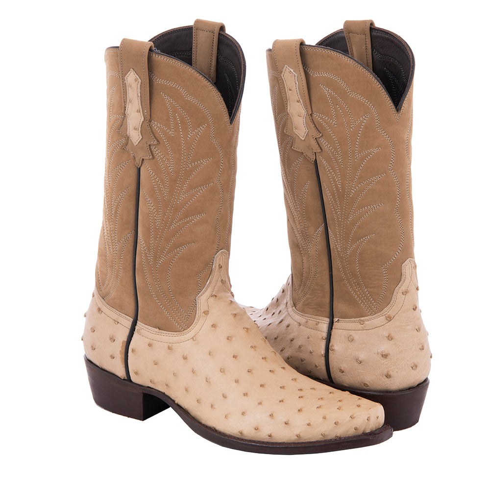 Men's Cowboy 13" Natural Ostrich Tan Nubuck Winn Stitch