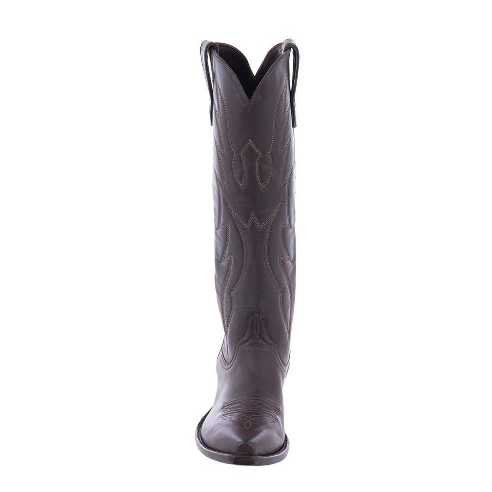 Men's Cowboy 17" Dark Brown Calf Crown Stitch