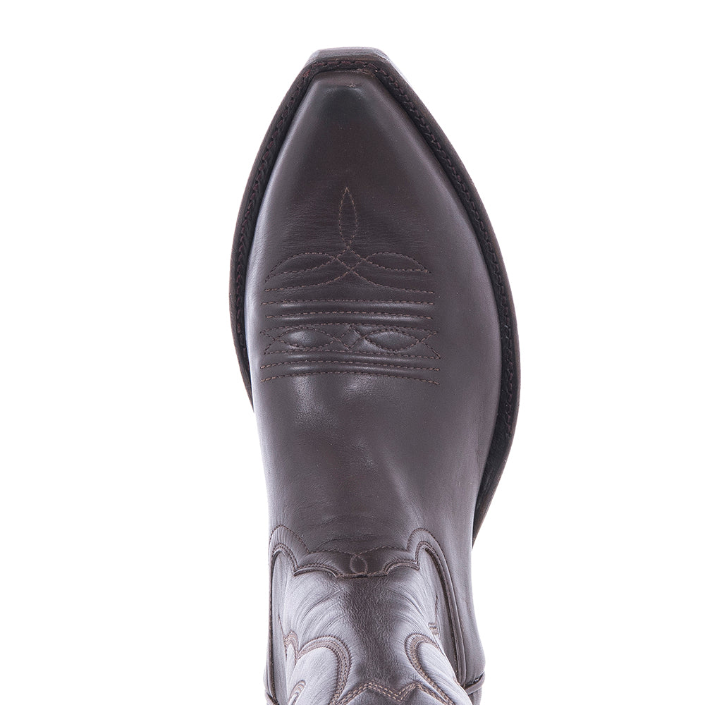 Men's Cowboy 17" Dark Brown Calf Crown Stitch