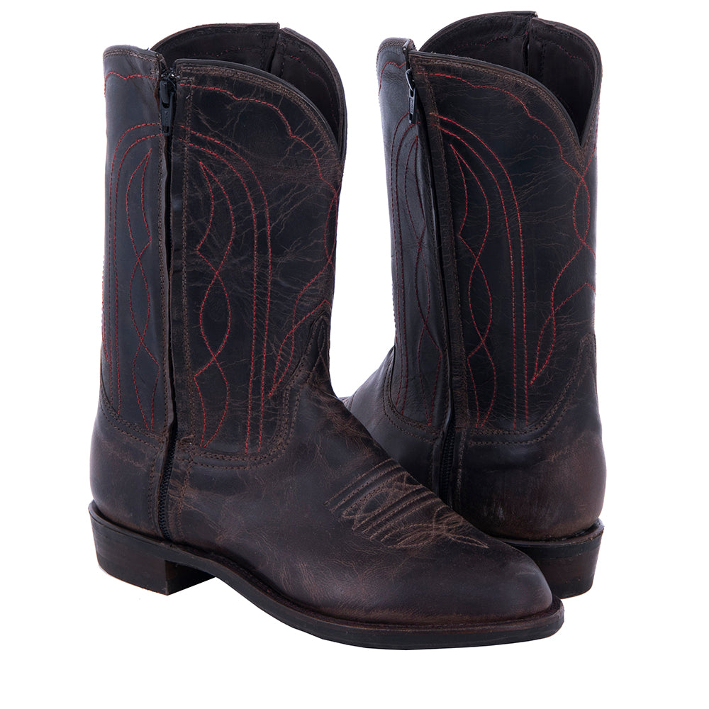 Ladies Roper 10" Tobac Goat Winn Stitch